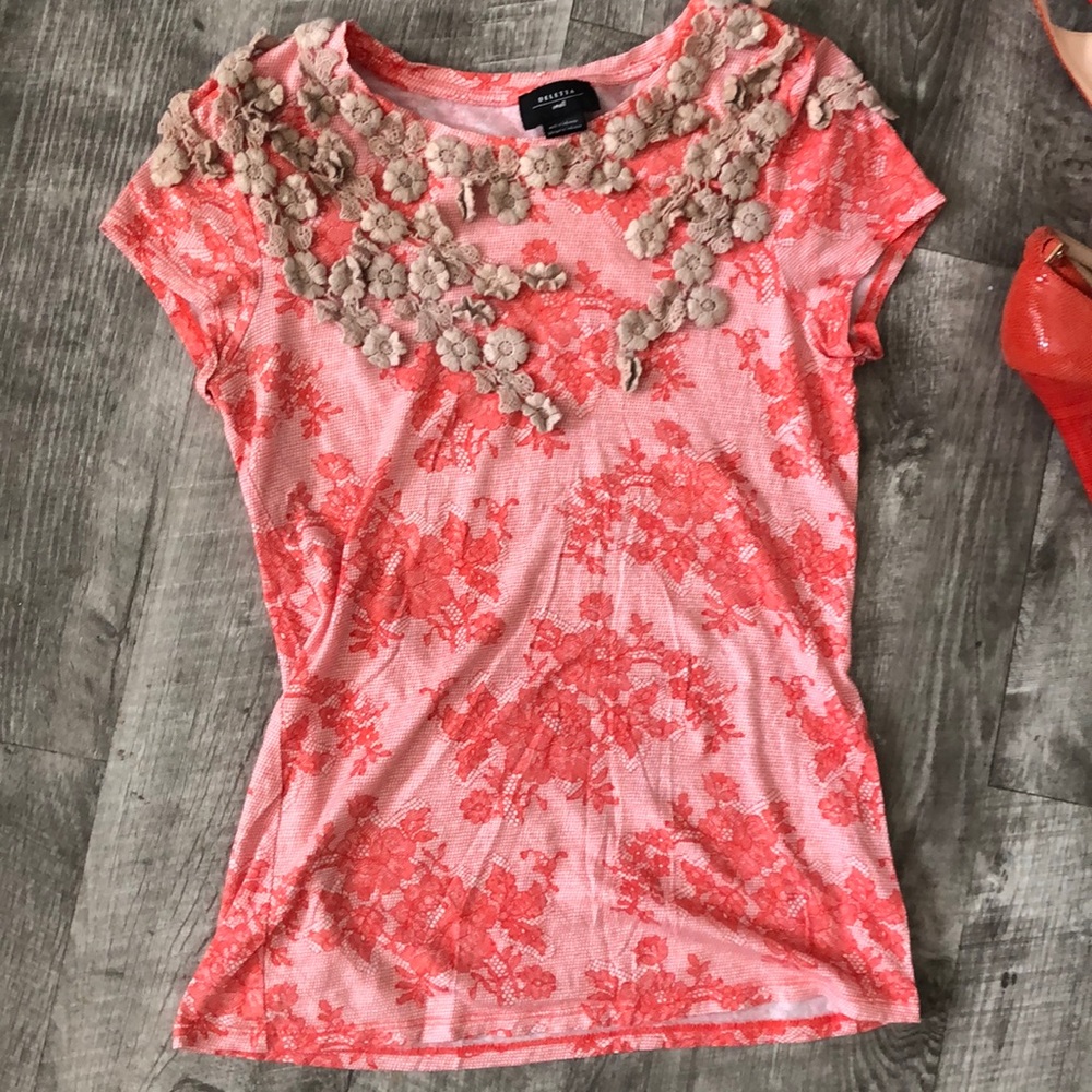 ANTHROPOLOGIE Crochet Detail Top